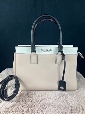 Kate Spade Cameron Large Satchel Saffiano Leather Colorblock  Crossbody | EUC